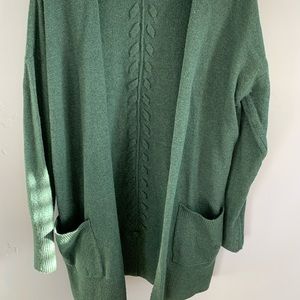 Green long cardigan